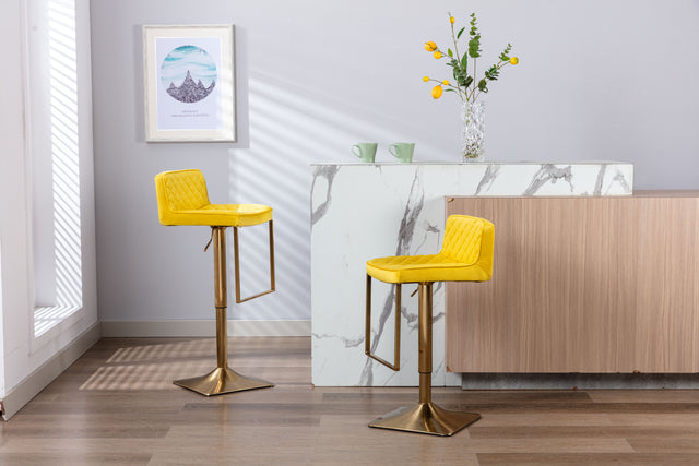 SUPERJARE Bar Stools  - Swivel Barstool Chairs with Back, Modern Pub Kitchen Counter Height，velvet, ( 1pc/ctn )