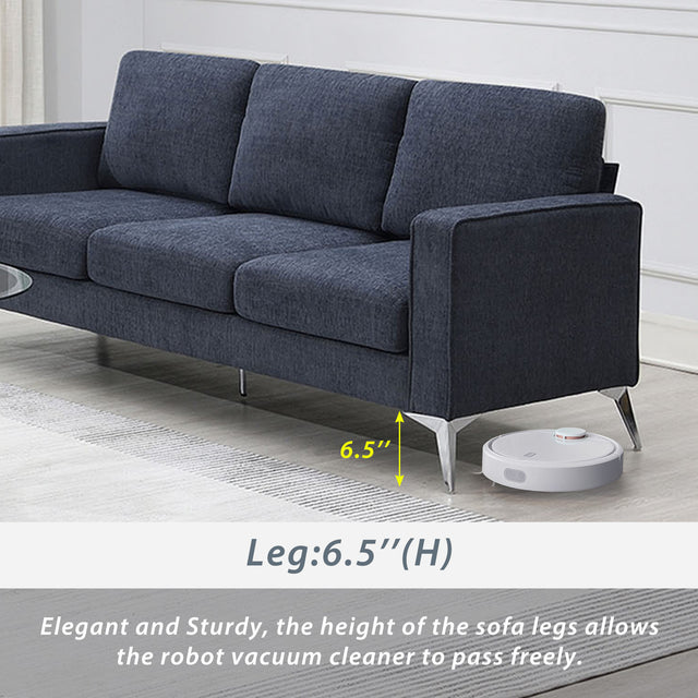 [VIDEO provided] [New]Modern 3-Piece Sofa Sets with Sturdy Metal Legs,Chenille Upholstered Couches Sets Including 3-Seat Sofa, Loveseat and Single Chair for Living Room Furniture Set (1+2+3 Seat)