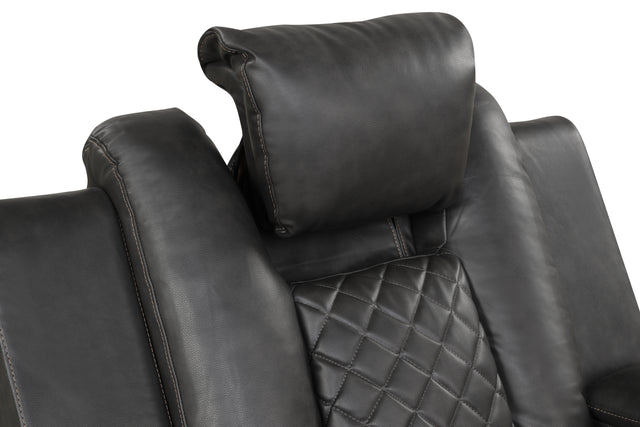 Benz LED & Power Recliner Chair Made With Faux Leather in Gray