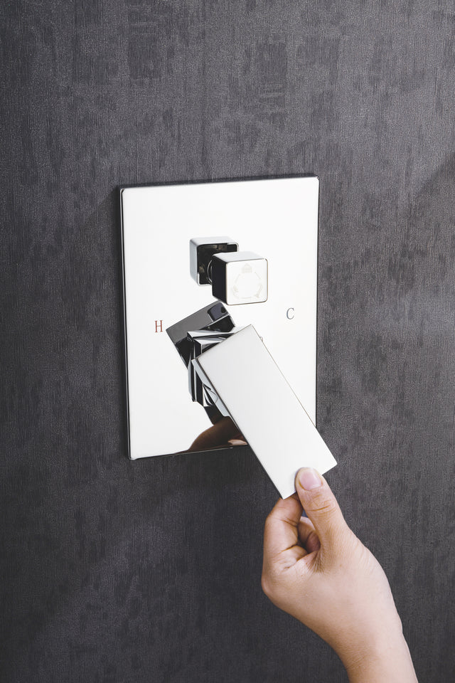 Shower Faucet Set 3-Function Bathroom Shower Fixtures with Waterfall Tub Spout Wall Mount 10 inch Rain Shower Head