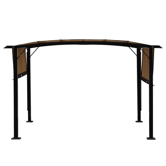 12 x 9 Ft Outdoor Pergola Patio Gazebo,Retractable Shade Canopy,Steel  Frame Grape Gazebo,Sunshelter Pergola for Gardens,Terraces,Backyard