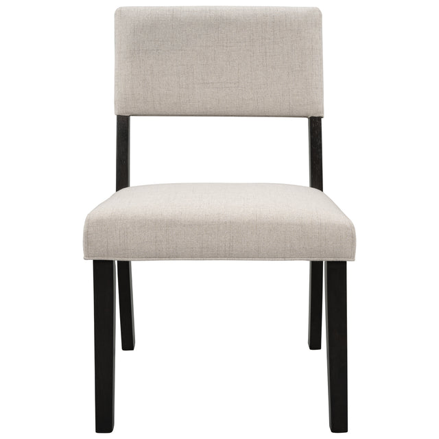 TREXM 5-Piece Kitchen Dining Table Set Round Table with Bottom Shelf, 4 Upholstered Chairs for Dining Room