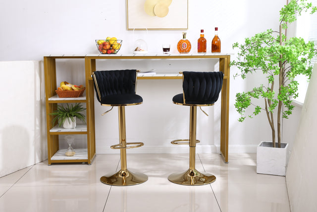 Bar Stools with Back and Footrest Counter Height Dining Chairs (2PCS/CTN)