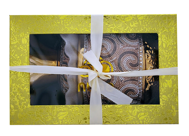 Ambrose Gold Plated Crystal Embellished Lidded Ceramic Pineapple Bowl (7 In. x 7 In. x 10.5 In.)