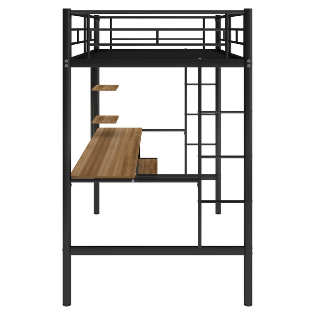 Loft Bed with Desk and Shelf , Space Saving Design,Twin（OLD SKU:MF193081AAB）