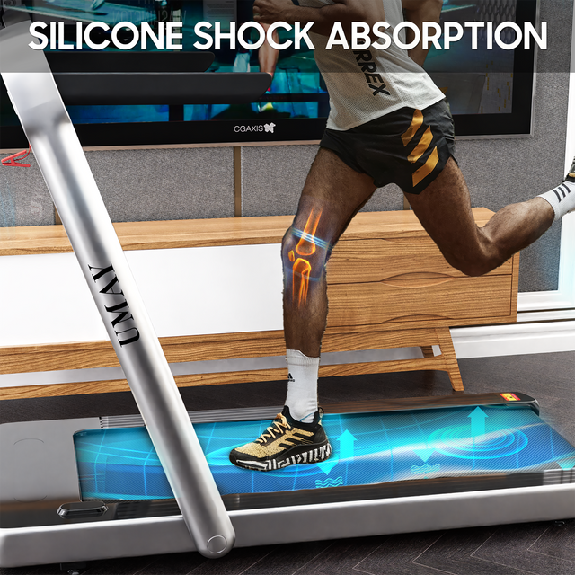 UMAY Folding Treadmill for Home with 4 inch LCD Display, 2.0 HP Motorized Running Machine with SPAX APP Control Bluetooth Speaker & phone Holder, Capacity 220 LBS(Note: Forbidden to sell on Amazon)