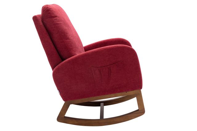 COOLMORE  living  room Comfortable  rocking chair  living room chair  Red