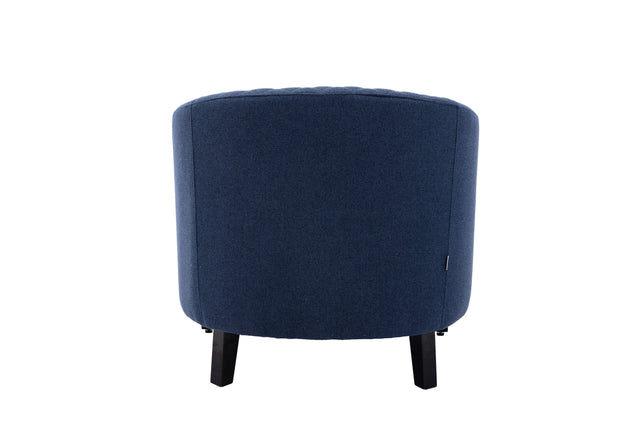 COOLMORE accent Barrel chair living room chair with nailheads and solid wood legs  Black  Navy  Linen
