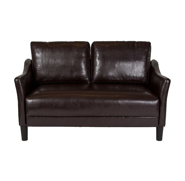 Asti Upholstered Loveseat in Brown Leather