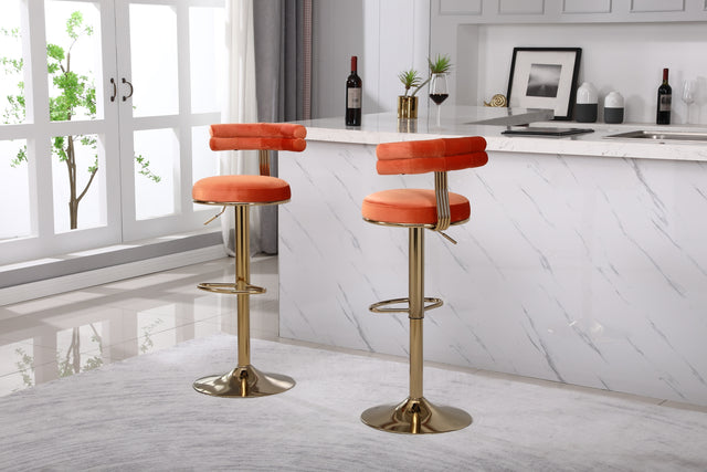 Bar Stools with Back and Footrest Counter Height Dining Chairs (2PCS/CTN)