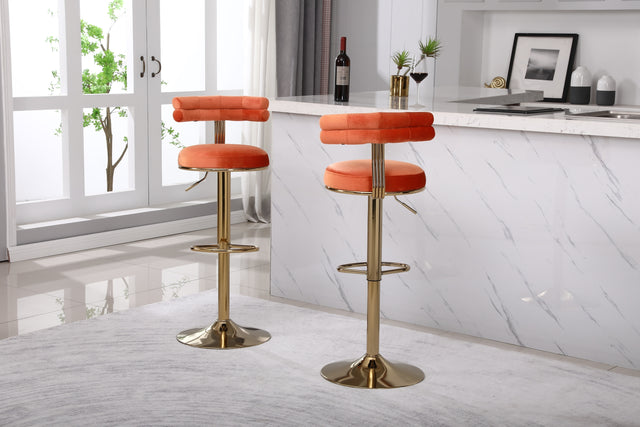 Bar Stools with Back and Footrest Counter Height Dining Chairs (2PCS/CTN)