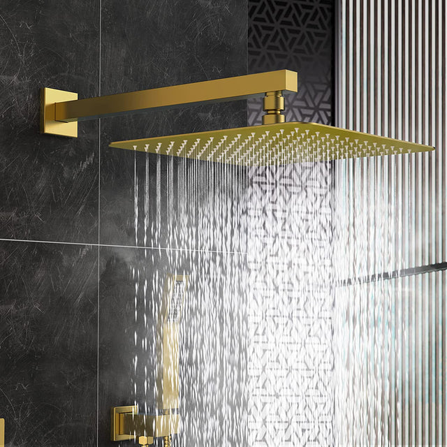 Shower set brushed gold 10 inch bathroom Deluxe shower mixer shower combination set wall mounted shower head system shower faucet