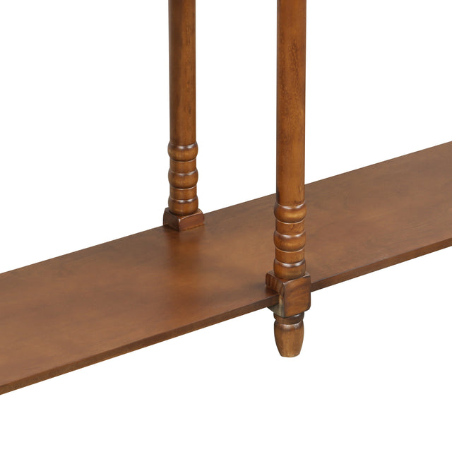 TREXM Console Table Sofa Table for Entryway with Drawers and Long Shelf Rectangular (Antique Walnut)