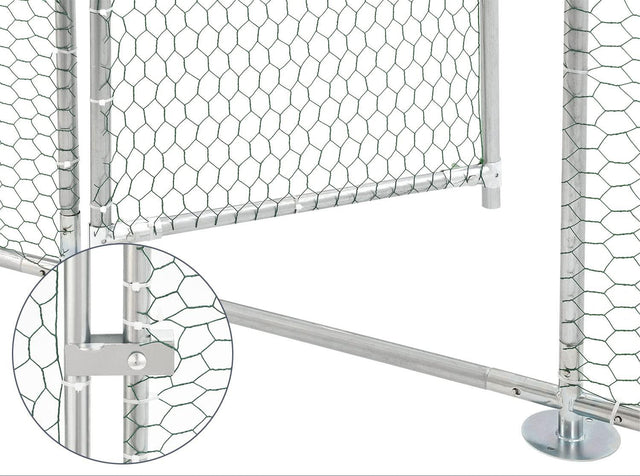 Large Metal Chicken Coop, Walk-in Chicken Run,Galvanized Wire Poultry Chicken Hen Pen Cage, Rabbits Duck Cages with Waterproof and Anti-Ultraviolet Cover for Outside(10' L x 6.6' W x 6.56' H)