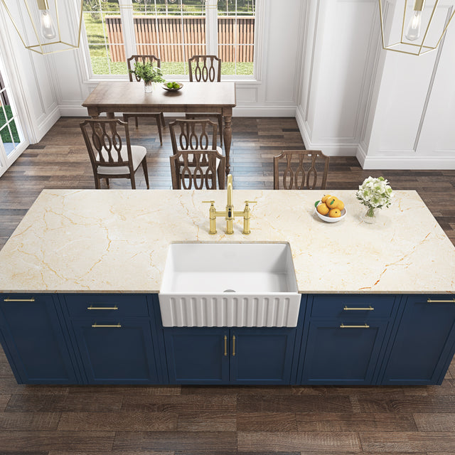 Inch  White Farmhouse Sink Deep Apron Sink Undermount Farmhouse Kitchen Sink Single Farm Sink