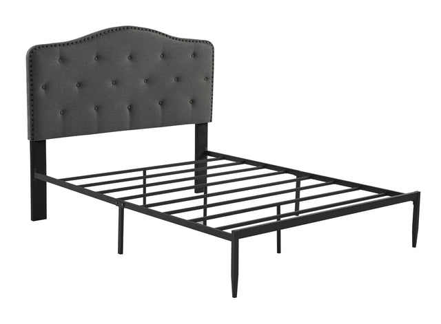 B113 Queen bed, Beautiful headboard with buttons  Strong iron frame with high temperature paint