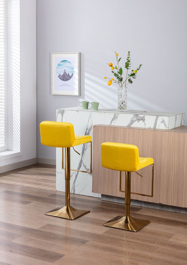 SUPERJARE Bar Stools  - Swivel Barstool Chairs with Back, Modern Pub Kitchen Counter Height，velvet, ( 1pc/ctn )