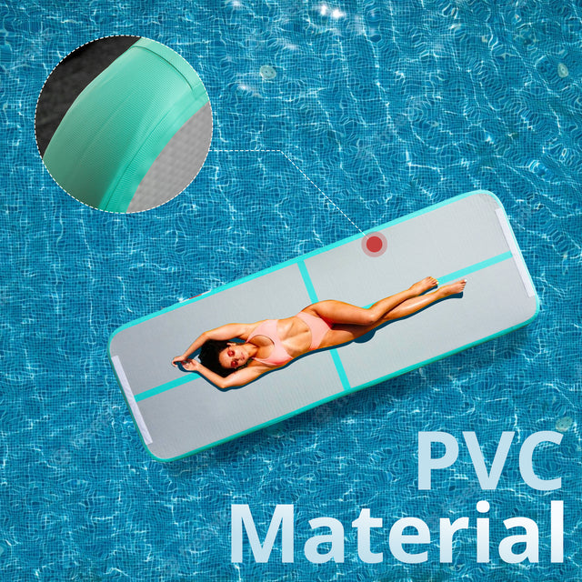 inQracer Gymnastics Mat Air Mats 10ft, Inflatable Tumbling Mat Tumble Track Air Floor with Electric Air Pump for Kids Home Use/Cheerleading/Gym/Outdoor/Yoga/Water Use, Green