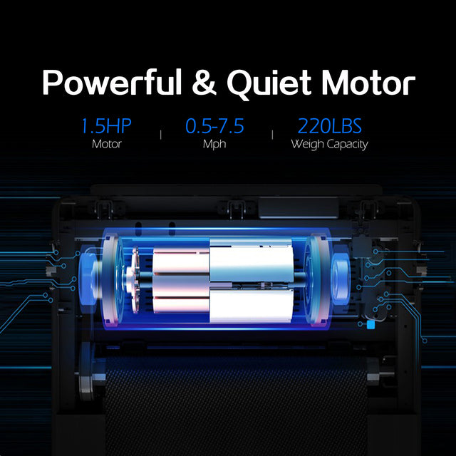 Folding Treadmill for Small Apartment, Electric Motorized Running Machine for Gym Home, Fitness Workout Jogging Walking Easily Install, Space Save