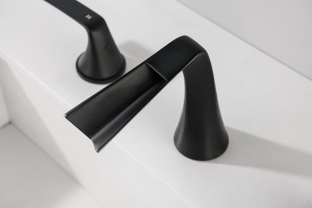 Two Handles Three-Hole Widespread Bathroom Faucet