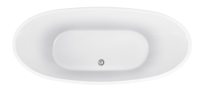 62" 100% Acrylic Freestanding Bathtub，Contemporary Soaking Tub，white Bathtub