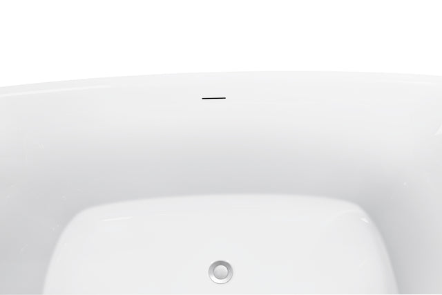 67" 100% Acrylic Freestanding Bathtub，Contemporary Soaking Tub，white Bathtub