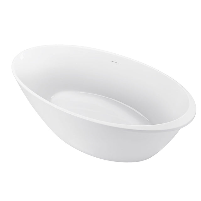 67" 100% Acrylic Freestanding Bathtub，Contemporary Soaking Tub，white Bathtub