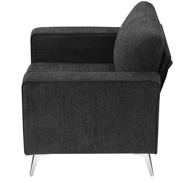 [VIDEO provided] [New]Modern 3-Piece Sofa Sets with Sturdy Metal Legs,Linen Upholstered Couches Sets Including 3-Seat Sofa, Loveseat and Single Chair for Living Room Furniture Set (1+2+3 Seat)