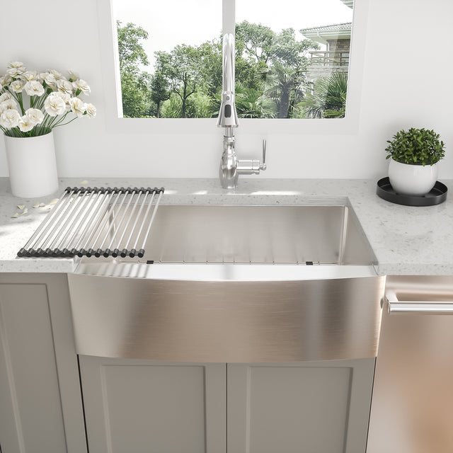 30 Inch Farmhouse Kitchen Sink - 30”x21”x10” Stainless Steel Apron Front Farmhouse Sink 10 Inch Deep 16 Gauge Single Bowl Kitchen Sink Basin