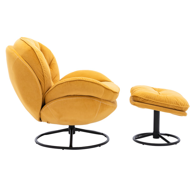 Accent chair  TV Chair  Living room Chair with Ottoman-Yellow