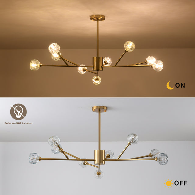 Modern American chandelier golden iron -9 bulb