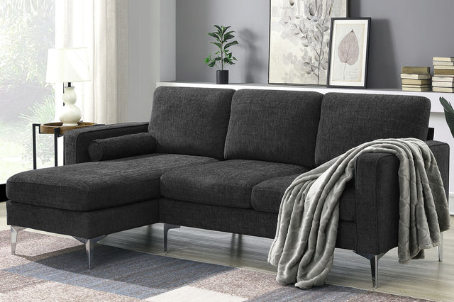 [VIDEO provided] [New]86" Convertible Sectional Sofa, Modern Chenille Fabric Sectional Sofa,  L-Shaped Couch 3-Seat Sofa Sectional with Reversible Chaise (2 Pillows)