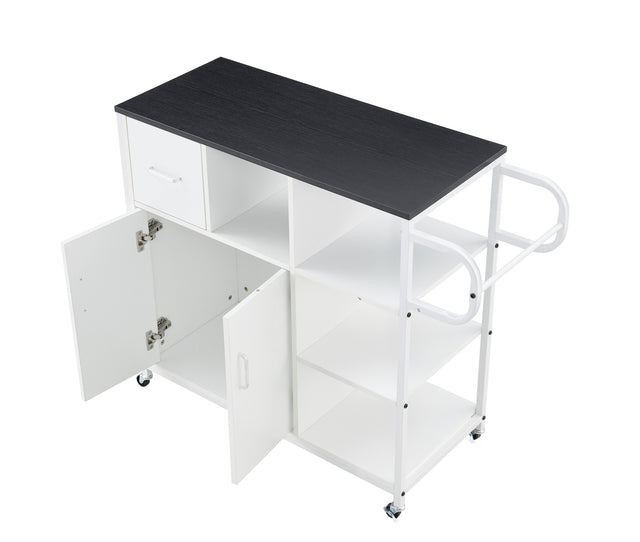 KITCH storage cabinet WHITE-Black, move with roller..