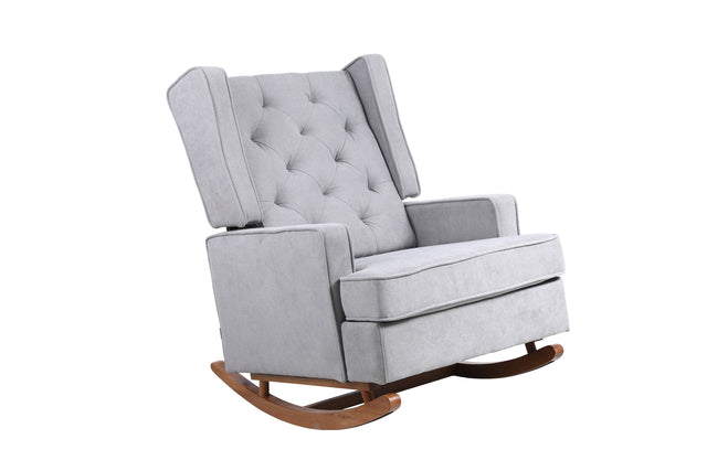COOLMORE  living  room Comfortable  rocking chair  accent chair  with   light   grey   fabric