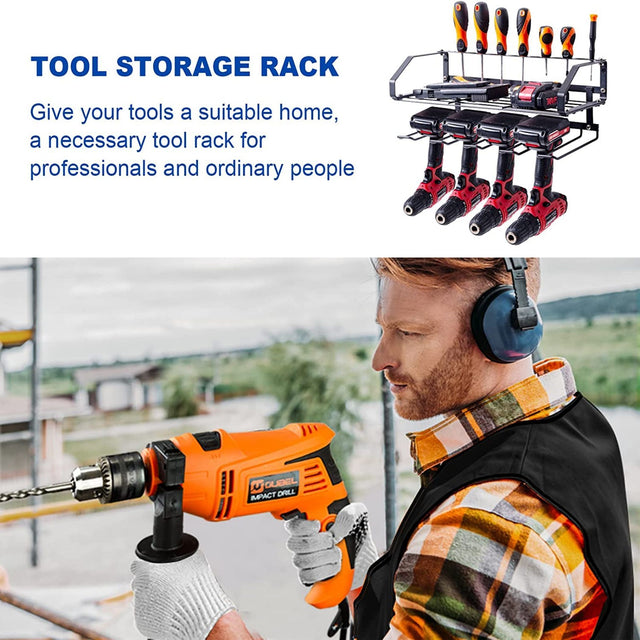 Power Tool Organizer for Garages and Warehouses, Wall Mounted Tool Organizer for Storing Drill Bits and Screwdrivers, Clearance Tools for Cordless Drills