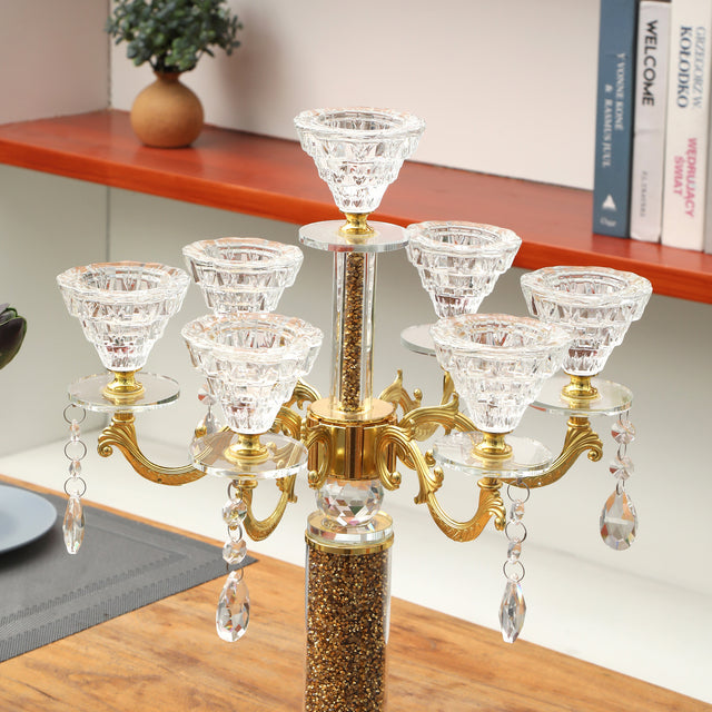 Ambrose Candle Holder with Pendants (Holds 7 Candles)