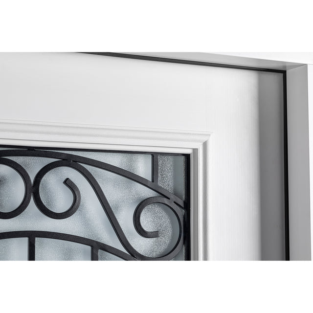 37.5inx81.5in .Right Hand Inswing Wrought Iron Fiber Glass Prehung Entry Door .