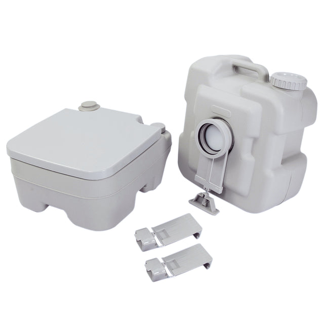 5.3 Gallon 20L Flush Outdoor Indoor Travel Camping Portable Toilet for Car, Boat, Caravan, Campsite, Hospital,Gray