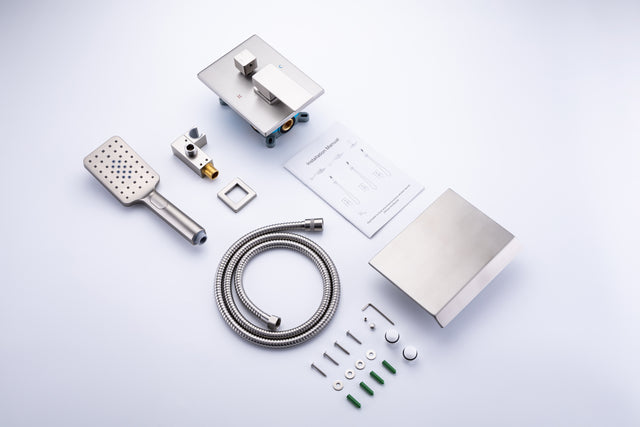 Waterfall Tub Faucet Wall Mount Roman Tub Filler Chrome Single Handle Brass Bathroom Bathtub Faucet with Hand Shower