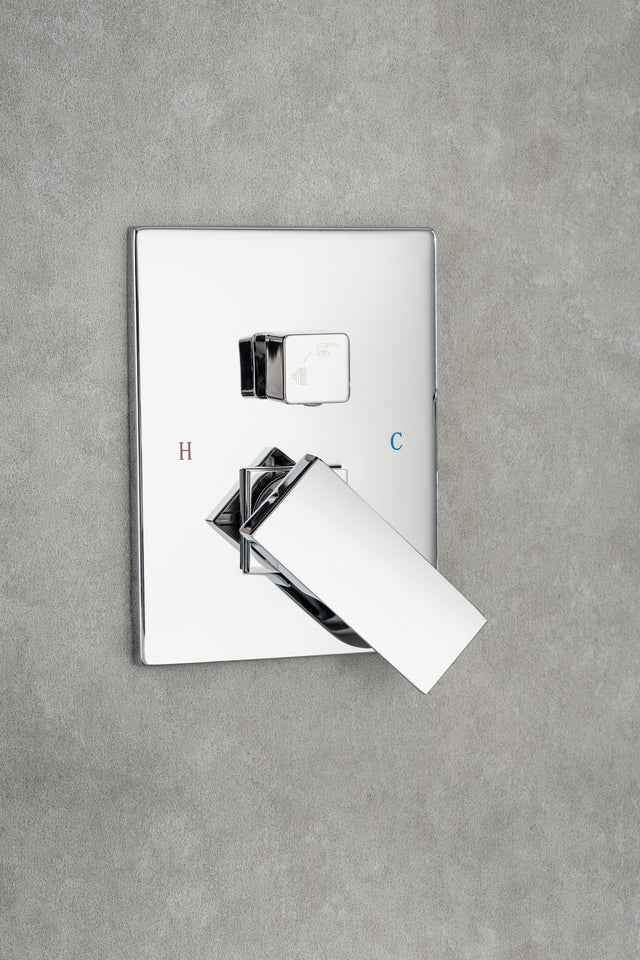 Waterfall Tub Faucet Wall Mount Roman Tub Filler Chrome Single Handle Brass Bathroom Bathtub Faucet with Hand Shower