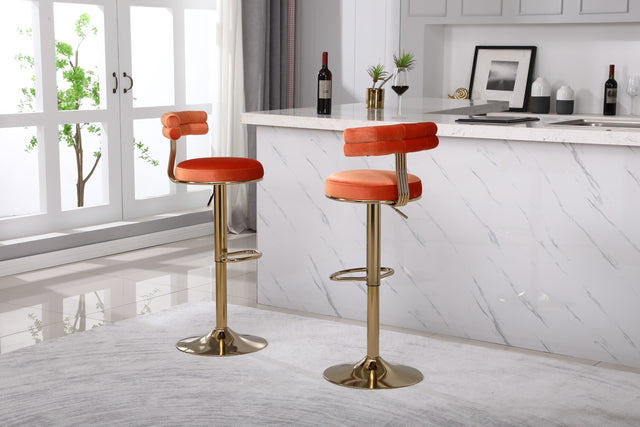 Bar Stools with Back and Footrest Counter Height Dining Chairs (2PCS/CTN)