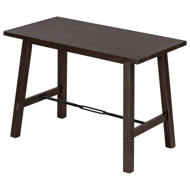 TREXM Counter Height Dining Table Solid Wood & Metal Dining Table for Small Space (Espresso)