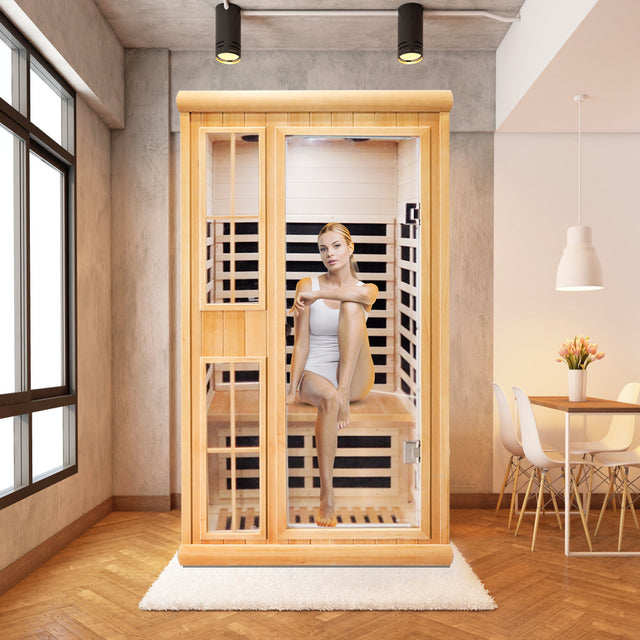 Far infrared sauna double room with Bluetooth audio app control