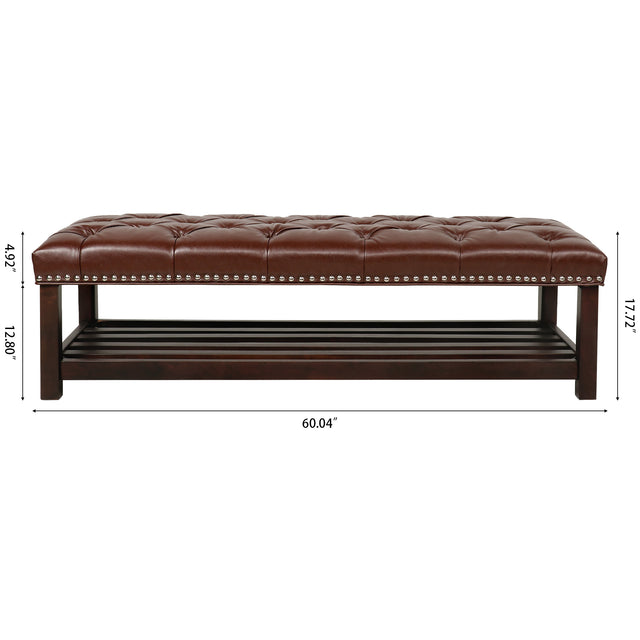 Wooden Base Upholstered Bench for Bedroom for Entryway