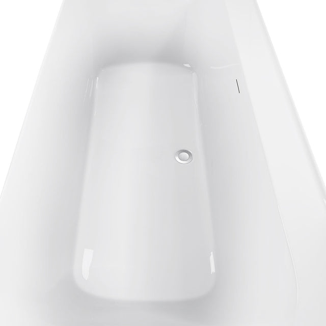 59" 100% Acrylic Freestanding Bathtub，Contemporary Soaking Tub，white Bathtub