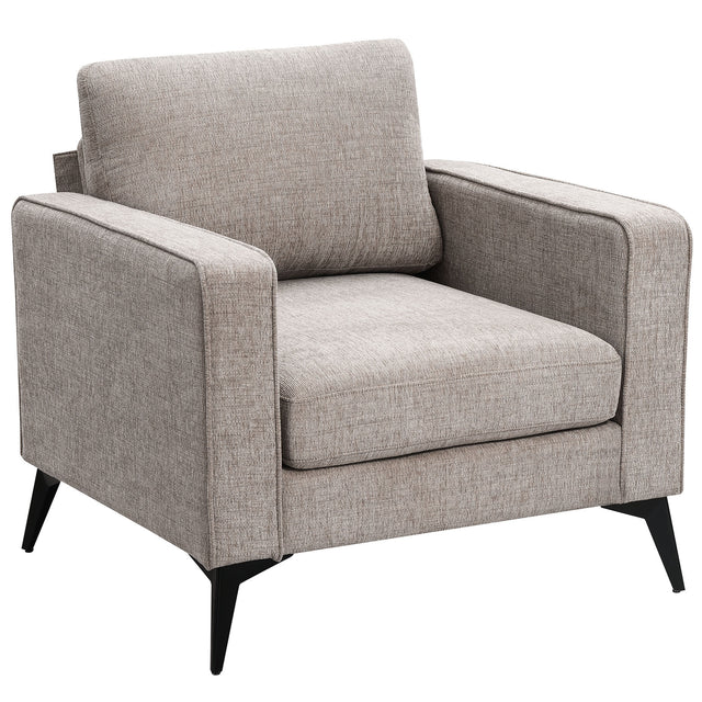 [VIDEO provided] [New]Modern 3-Piece Sofa Sets with Sturdy Metal Legs,Chenille Upholstered Couches Sets Including 3-Seat Sofa, Loveseat and Single Chair for Living Room Furniture Set (1+2+3 Seat)