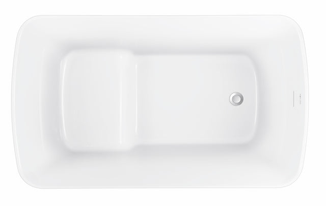 47" 100% Acrylic Freestanding Bathtub，Contemporary Soaking Tub，white inside black outside