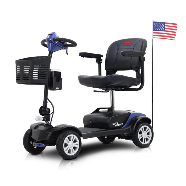 W42936056 MAX SPORT BLUE 4 Wheels Outdoor Compact Mobility Scooter with 2pcs*12AH Lead acid Battery