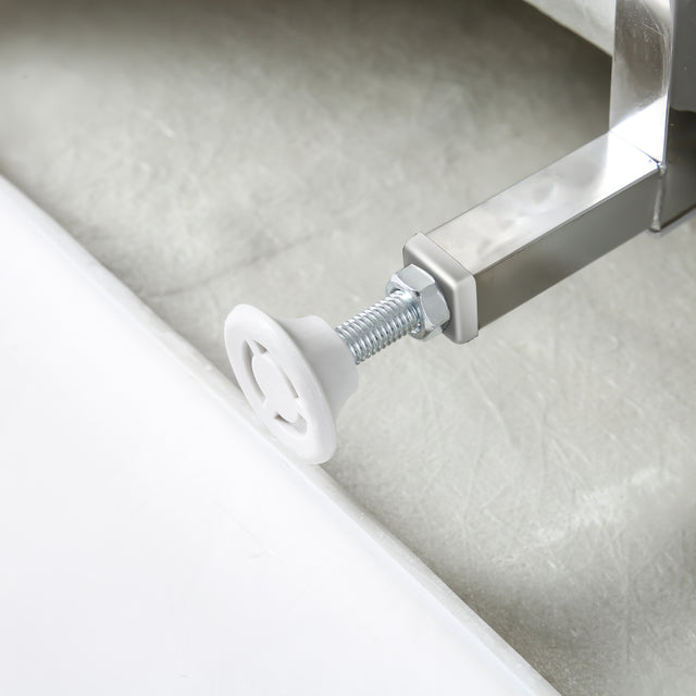 67"L x 31.5\'\'W Acrylic Art Freestanding Alone White Soaking Bathtub with Brushed Nickel Overflow and Pop-up Drain