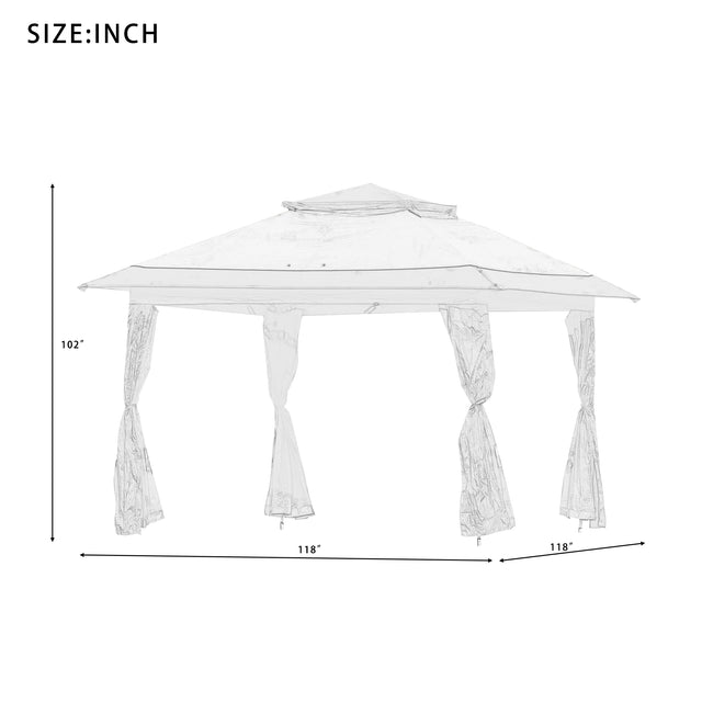 U-style Gazebo Canopy Soft Top Outdoor Patio Gazebo Tent Garden Canopy for Your Yard, Patio, Garden, Outdoor or Party